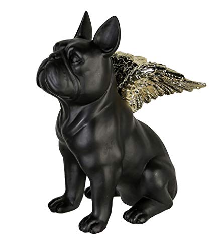 Casablanca Figur Flying Bulli schwarz goldfarben 16 cm Figur Hund Skulptur Cover
