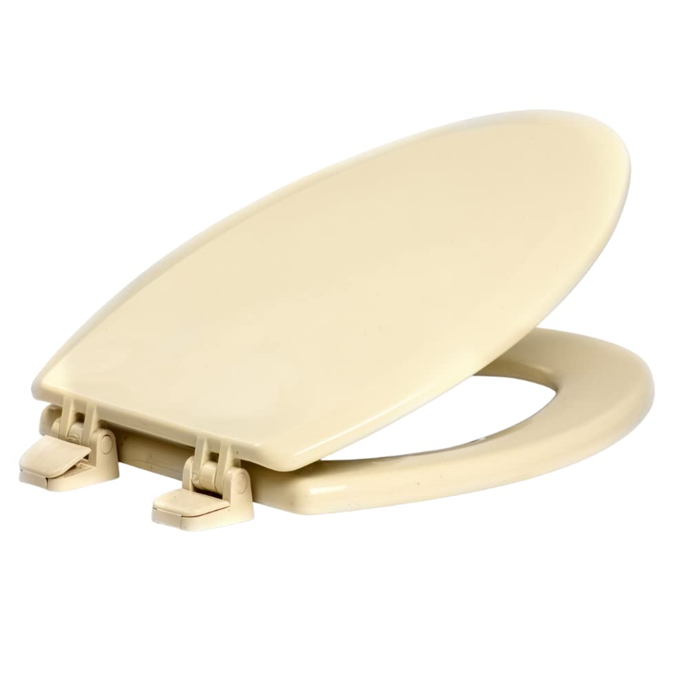 Centoco 700-106-A Wood Round Toilet Seat with Closed Front, Bone