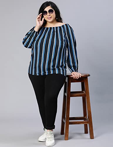 Image of oxolloxo Color Paneled Full Sleeve somen Plus Size top