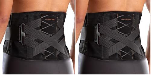 Image of Copper Fit X-Back Brace for Lower Back Pain, Lumbar Support, Herniated Disc, Sciatica, Arthritis - Adjustable, Breathable Design - for Men and Women (Small /Medium) (Pack of 2)