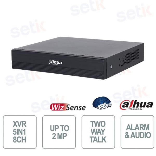 XVR WizSense penta ibrido 8 canali HDCVI/AHD/TVI/CVBS – IP 8+2 extra fino a 6MP – XVR1B08-I/T