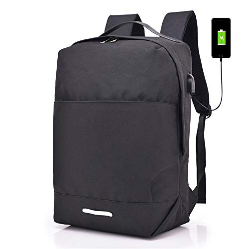 GQ-BAG Simple Casual Backpack Durable Rucksack College Daypack with USB Charging Port