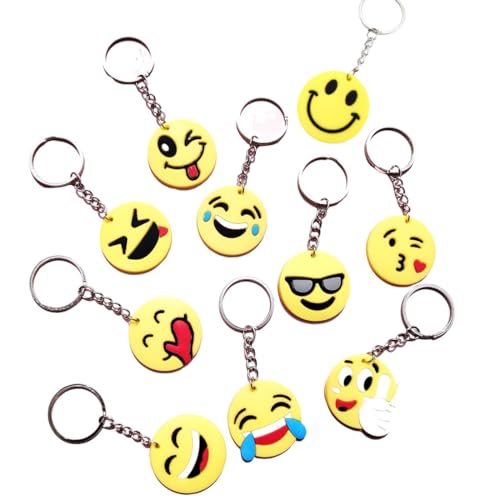 OQKAHIV Lot de 10 porte-clés émoticônes - Idéal pour décorer à Noël et pour offrir en petit cadeau d'anniversaire ou de remerciement, Parfait pour les...