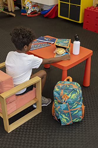 Trail maker Mochila para meninos 6 em 1 com lancheira, estojo de lápis e acessórios, Dinos de Duelo,