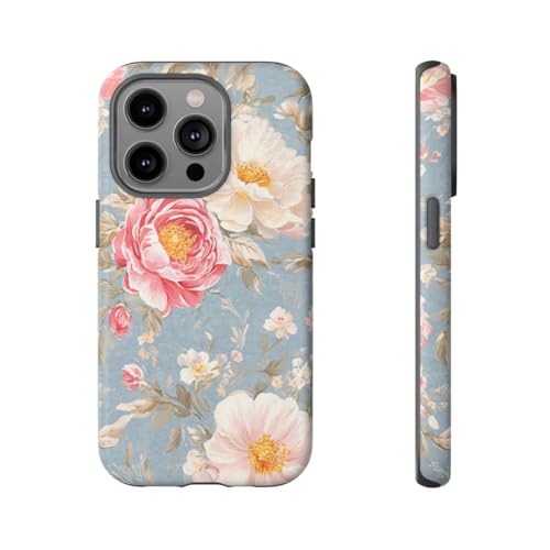 Coque mate iPhone 14 Pro motif floral romantique finition haut de gamme