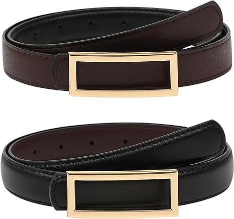 Coubeau Classique Ceinture en Cuir - Ceinture Fine Réversible Deu...