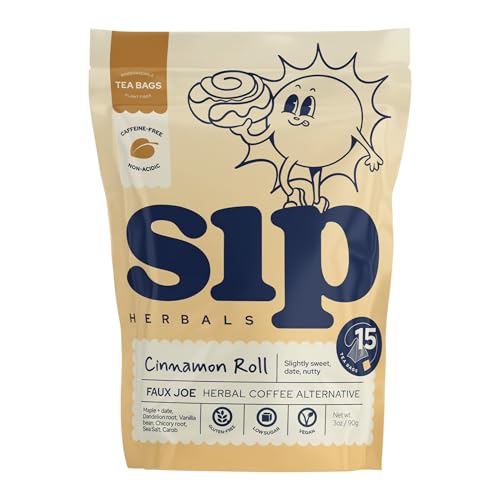 Sip Herbals Caffeine-Free, Dandelion Root Tea Bags, Coffee Alternative With Carob And Chicory - Organic Coffee Substitute cover