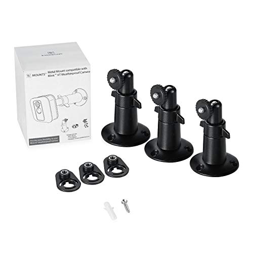 Wasserstein Adjustable Metal Wall Mount Compatible With Blink Outdoor & Blink Xt2/Xt Camera (3-Pack, Black) #TOP5