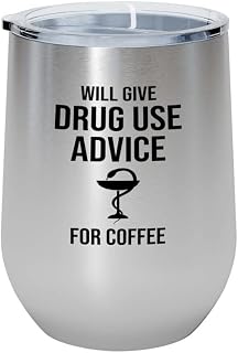 Pharmacist Silver Wine Tumbler 12oz - Drg Use Advice - Pharmacy Technician Gifts Nurses Week Nursing Student Graduate Future Pharmacist Pharm School Prescription Hospital Worker