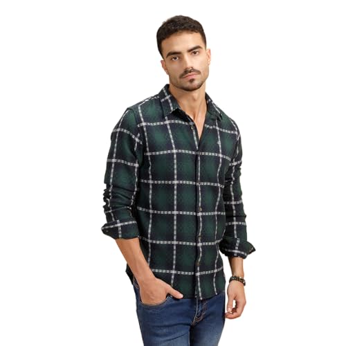 Image of WROGN Men's Cotton Shirt | Textured | Regular Fit