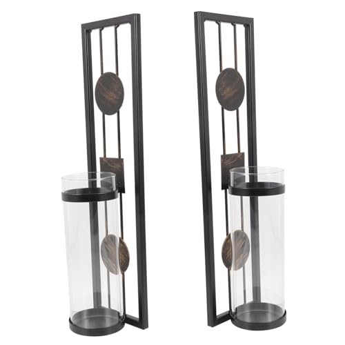 Cabilock 2pcs Wall Mounted Iron Candle Holder Decorative Candle Stand for Living Room Retro Home Decor Elegant Sconces to Enhance Atmosphere