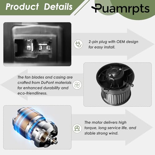 Image of AC Heater Blower Motor Assembly Compatible with Nissan Rogue 2008-2013, Sentra 2007-2012 - Replace# 27225ET00A