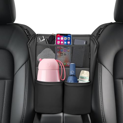 FLORICH Car Organizer Storage Between Seats, Leather Seat Organizer Purse Holder Between Seats...
