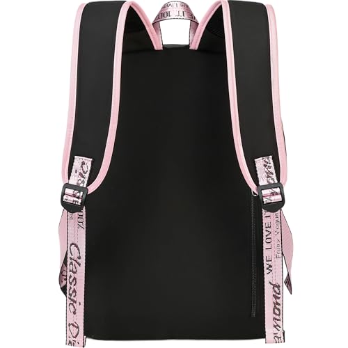 Hey Yoo School Backpacks for Girls Backpack with Lunch Box Teen Girl Bookbag Set Cute School Backpack for Girls (Pink)3