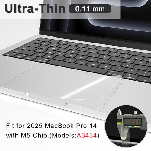 Arisase 2-Pack Trackpad Protector for MacBook Pro 14" (M5 Chip) Clear Laptop Touchpad Cover Skin Protective Accessories for 2025 MacBook Pro 14.2 Inch(A3434) (14.2 IN)