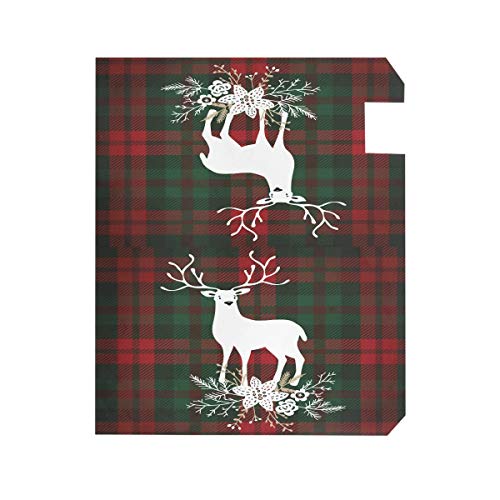 WOOR Christmas Pattern Reindeer Magnetic Mailbox Cover Red and Green MailWraps Garden Yard Home Decor for Outside Standard Size-18
