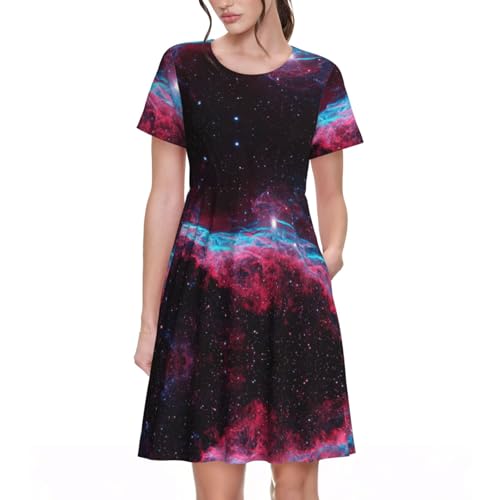 Robe décontractée col rond pour femme style trapèze fluide qui flatte la silhouette