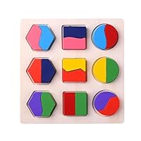Educational Wooden Geometric Shapes Montessori Puzzle Sorting Bricks for Preschool Learning Math Game for Babies and Toddlers