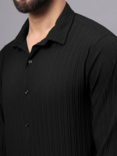 Image of FILO HEVIS Men's Casual Button Down Popcorn Shirts Stylish Long Sleeve Linen Textured Beach Summer Shirt