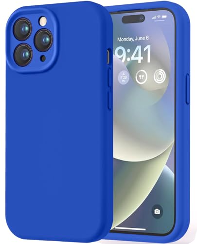 Image of LOVE 3000 Designed for iPhone 14 Pro Max Case, Premium Silicone with [Soft Anti-Scratch Microfiber Lining] Shockproof Protective Phone Case for Men Women Girls 6.7 inch, Klein Blue
