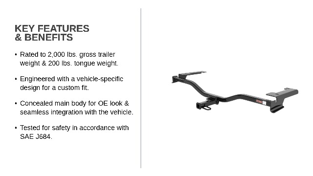 CURTヒッチカーゴ 13496 Curt Class 3 Square Hitch Receiver