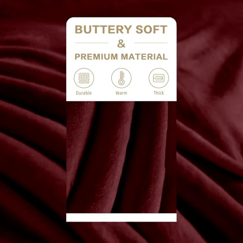 Image of Homestan Sherpa Fleece AC Blanket for Winter, Single, Maroon | Reversible 400 GSM All Season Comforter, Lightweight Summer Quilt, No Filling, Soft & Warm Throw, Breathable & Skin Friendly