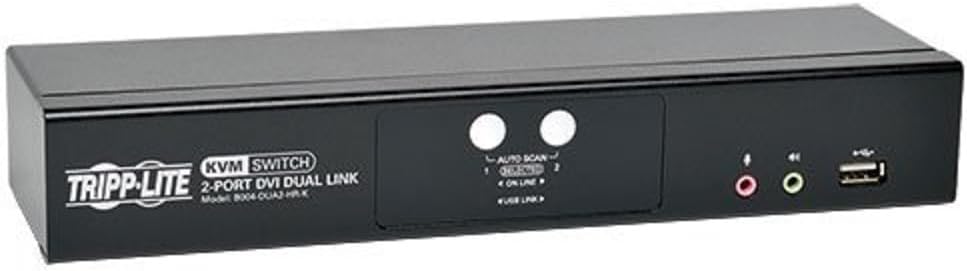 Tripp Lite 2-Port DVI Dual-Link/USB Desktop KVM Switch with Audio & Cables (B004-DUA2-HR-K)