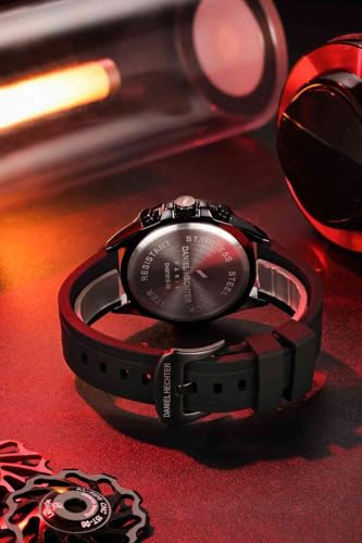 Image of Daniel Hechter Paris Pantheon Collection Pantheon Collection Unique Multifunctional Watch for Men with Textured Round Dial Silicon Strap & Date Indicator-DHM1010