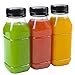 Aneco 12 Pack 8 Oz Empty Plastic Juice Bottles Reusable Square Drink Containers with Lids for Storing Homemade Beverages