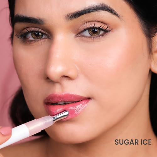 Image of LAMIOR Peptide Glaze Lip Balm - 3 in 1 Formula for Glossy Shine, Healing & Nourishment for Dry Dark & Pigmented Lips with Shea Butter, Non Sticky Lip Balm for Women, (Sugar Ice (Ph & Shimmer))