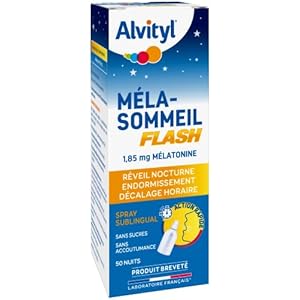 Alvityl – Méla-sommeil Flash – Spray sublingual action rapide – Réveil nocturne – 1,85mg mélatonine