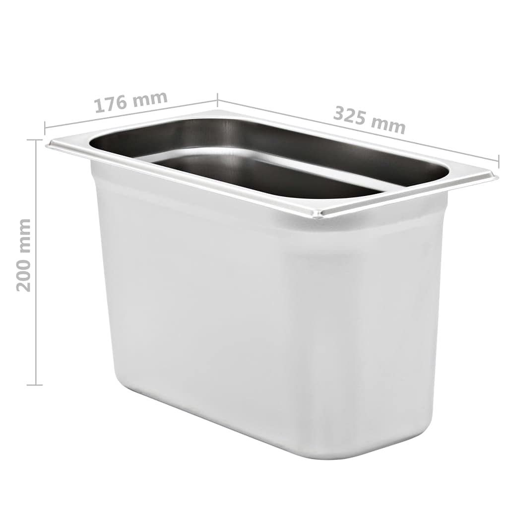 4 recipientes para gastronomía, acero inoxidable GN 1/3, 200 mm, apilables, para cocina profesional, buffet, catering, restaurante, hotel, fiesta, bain-marie, chafing dish, calentador de