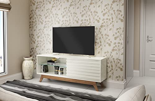 RACK 140CM C/ 1 PORTA CORRER OFF WHITE/NOBRE