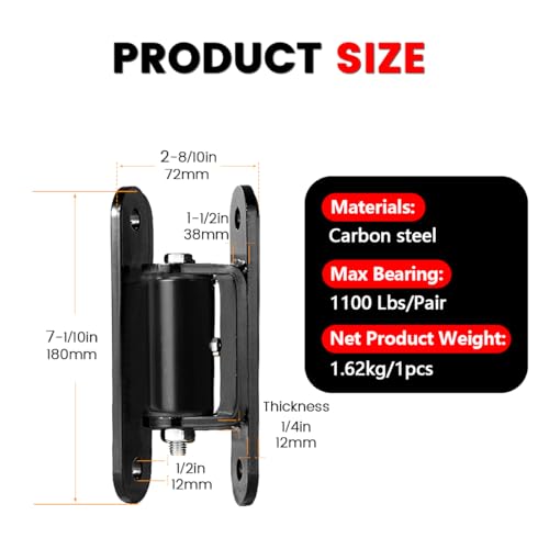 2 Pack Heavy Duty Outdoor Gate Hinges with Sealed Bearings, Bolt On Design for Large Heavy Driveway Gates Adjustable Yoke Pivot for Perfect Fit Supports Up to 1100 Lbs (Type B) by ChiCoko - Image 6