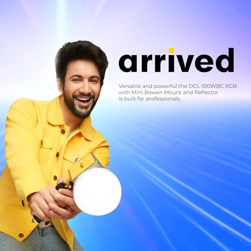 Image of Digitek (DCL 100WBC RGB) 100W LED Video Light with Mini Bowens, Reflector, CRI 97+, 2700-6500K, 13000LM, App Control, 4500mAh Battery, 1 /4 Mount, 20 FX Modes, for Indoor and Outdoor Shoots