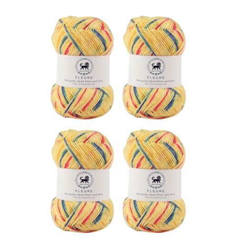Image of Nestnhaven Acrowools Fleure Hand Knitting and Crochet Yarn. Pack of 1 Ball - 100gms. Shade no - NNHF (Multicolor23) | (400 Gm)