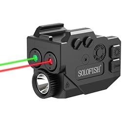 SOLOFISH 500lm Pistol Light and Purple/Infrared (IR)/Green Blue Beam Combo, Rechargeable Aluminum Weapon Light and Beams for Guns with a Rail