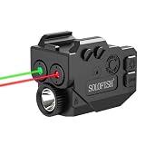 SOLOFISH 500 Lumens Pistol Light Beam Combo, Slidable Red Green Beam and Gun Light with Strobe & Memory Fits Full Size & Compact Rail, Rechargeable