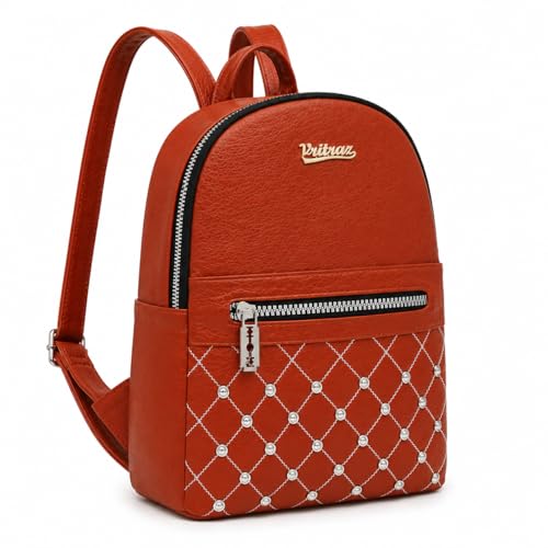 Image of VRITRAZ PU Leather Ladies Leather Shoulder Fitting Backpacks Designer Backpack Shoulder Bag, Handbag For Women, Girls Elegant Backpack Purse