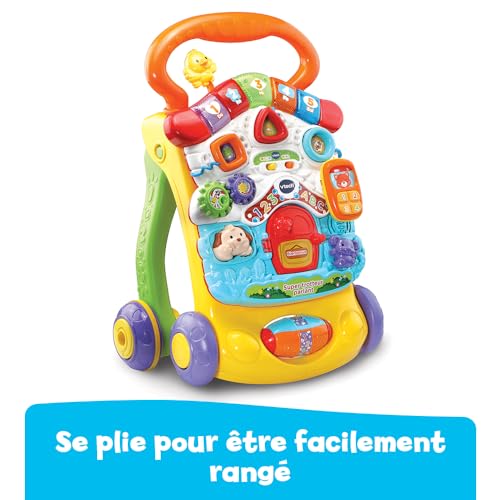 VTech - Super Trotteur Parlant Bébé Pliable Orange, Tableau d'Éveil Détachable, Jouet d'Activité et de Développement, Apprentissage de la Marche, Cadeau Bébé Dès 9 Mois - Contenu en Français – vue 2