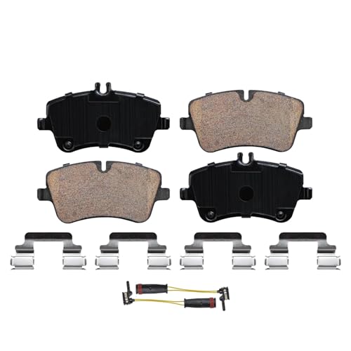 Image of Detroit Axle - Front Brake Kit for 2002-2004 Mercedes-Benz C230, 2001-2005 C240 Disc Brake Rotors Ceramic Brakes Pads Replacement: 11.34 inch inch Rotor
