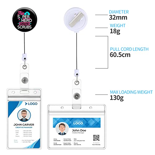 Badge Reels Retractable Id Clip Holder - Super Hero Wears Scrubs Superhero Name Tag Card Badge Rn Lpn Cna Icu Lab Medical Assistant Nurse Nursing Doctor Medical Alligator Clip Zjk297 #TOP2