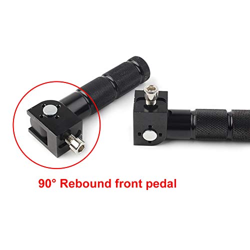 Lirun Aluminum Motorcycle Foldable Foot Pegs Passenger Footpeg Universal For Motorcycle, Bicycle, Bike, Electric Car, Atvs, Utvs, Go Karts, Quads, Scooters With 8Mm Install Bolts(Black) #TOP4