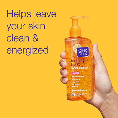 Clean & Clear Morning Burst Oil-Free Facial Cleanser With Brightening Vitamin C, Ginseng, And Gentle Daily Brightening Face Wash For All Skin Types, Hypoallergenic, 8 Fl. Oz #TOP2