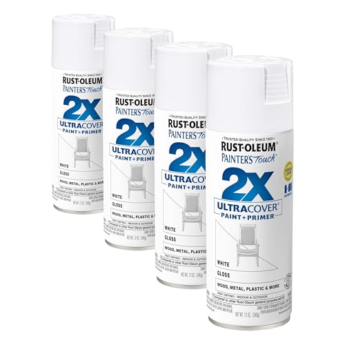 Rust-Oleum 334048 Painter's Touch 2X Ultra Cover Spray Paint, 12 oz, Gloss White (Pack of 4) - image 1