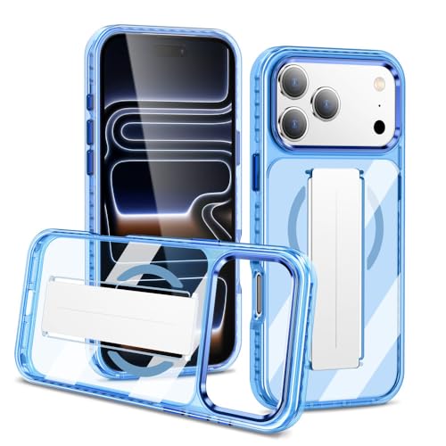 iPhone 16 Pro�p�P�[�X �}�O�l�b�g���N���A�P�[�X �������X�g�o���h �L�b�N�X�^���h �ϏՌ��ی�J�o�[ �g�ѓd�b�p 1.2mm�X�N���[�� 0.5mm�J������ ���h�~ ����~�߃n���h�X�g���b�v�V�[���h �N���A �AC3�AiPhone 16 Pro�p