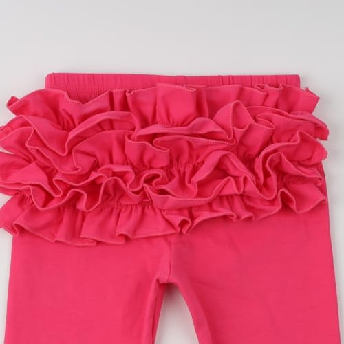 Image of HOOLCHEAN Baby Toddler and Little Girls Ruffles Buttocks Leggings Solid Color Pants