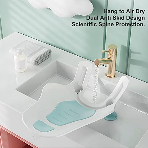 Image of Clean Rinse Baby Bather, Wash Butt Spine Portable Ergonomic Semi Circular Sink Folding Multi Purpose Clean Rinse Bather for Girl for Bathroom (Mint Green)