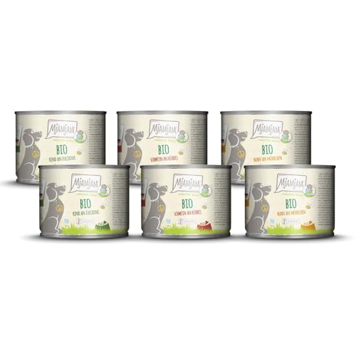 MjAMjAM - Premium Nassfutter für Hunde - natürlich lecker - Die Bio Box, 6er Pack (6 x 200g), getreidefrei