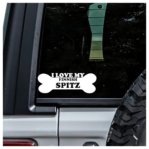 MHDStickerCo I Love My Finish Spitz Dog Bone Vinyl Decal Sticker Custom Truck Bumper Window Laptop Car Notebook Mug Tumbler Gift Family